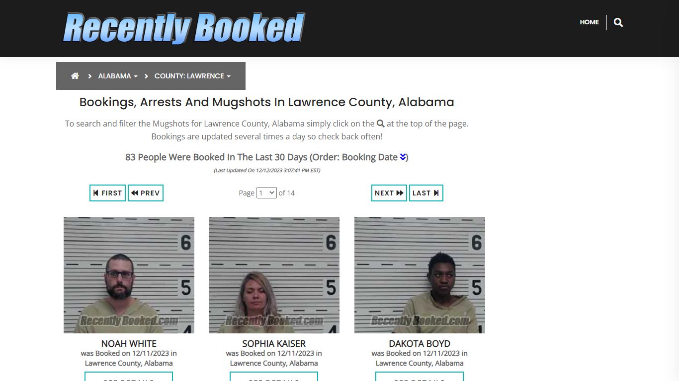 Bookings, Arrests and Mugshots in Lawrence County, Alabama