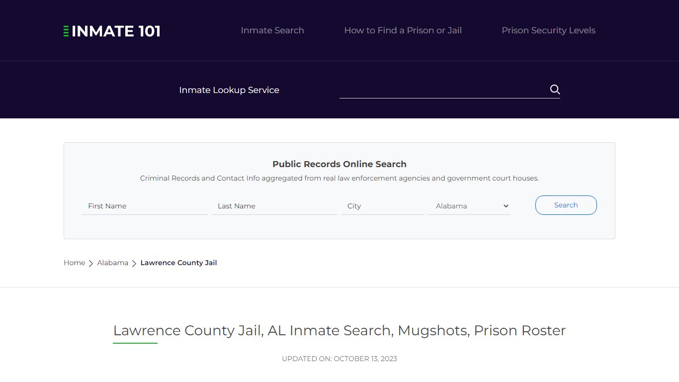 Lawrence County Jail, AL Inmate Search, Mugshots, Prison Roster